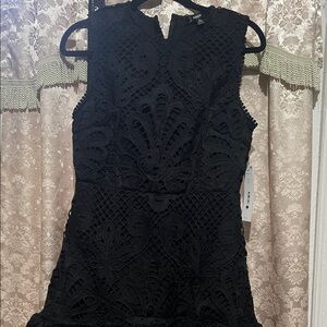 Aqua Black Lace Dress